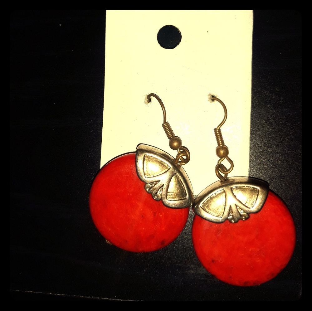 Coral Earings Red